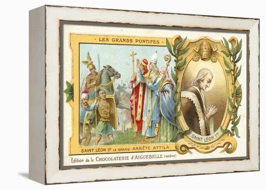 St Leo the Great Stops Attila the Hun's Conquest of Italy, 452-null-Framed Premier Image Canvas