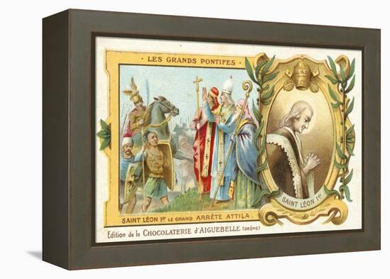 St Leo the Great Stops Attila the Hun's Conquest of Italy, 452-null-Framed Premier Image Canvas