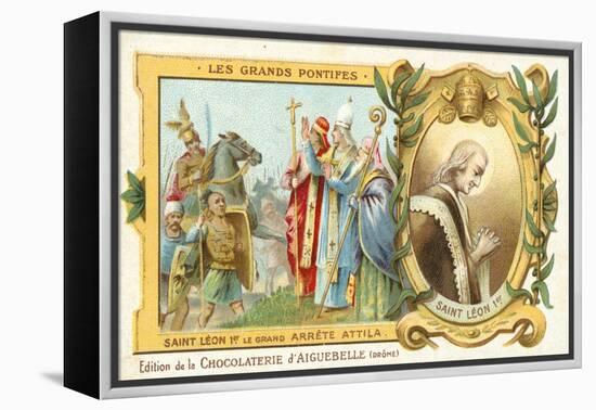 St Leo the Great Stops Attila the Hun's Conquest of Italy, 452-null-Framed Premier Image Canvas