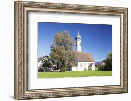 St. Leonhard Church, Froschhausen Near Murnau Am Staffelsee, Upper Bavaria, Bavaria, Germany-Markus Lange-Framed Photographic Print