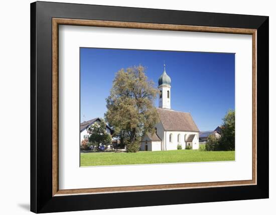 St. Leonhard Church, Froschhausen Near Murnau Am Staffelsee, Upper Bavaria, Bavaria, Germany-Markus Lange-Framed Photographic Print