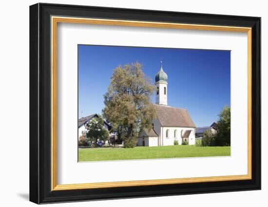 St. Leonhard Church, Froschhausen Near Murnau Am Staffelsee, Upper Bavaria, Bavaria, Germany-Markus Lange-Framed Photographic Print