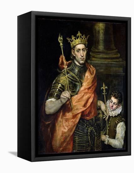 St. Louis (1215-70) and His Page, circa 1585-90-El Greco-Framed Premier Image Canvas