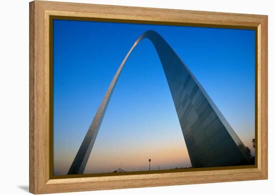 St. Louis Arch at Sunset with Eads Bridge, MO-null-Framed Premier Image Canvas