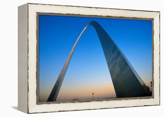 St. Louis Arch at Sunset with Eads Bridge, MO-null-Framed Premier Image Canvas