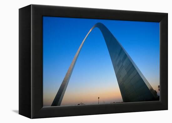 St. Louis Arch at Sunset with Eads Bridge, MO-null-Framed Premier Image Canvas