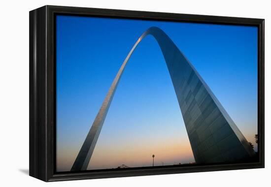 St. Louis Arch at Sunset with Eads Bridge, MO-null-Framed Premier Image Canvas