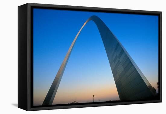 St. Louis Arch at Sunset with Eads Bridge, MO-null-Framed Premier Image Canvas