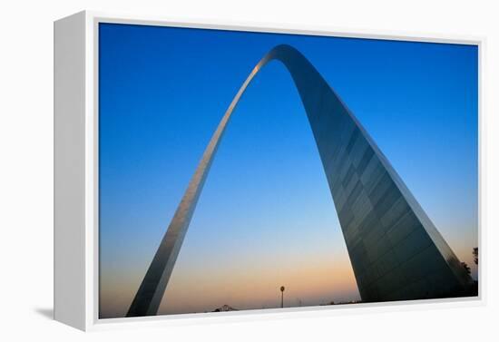 St. Louis Arch at Sunset with Eads Bridge, MO-null-Framed Premier Image Canvas