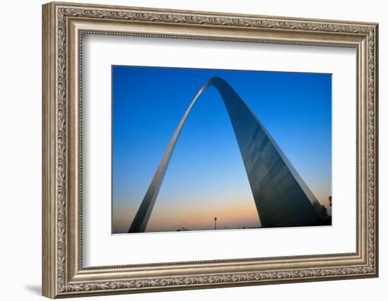 St. Louis Arch at Sunset with Eads Bridge, MO-null-Framed Photographic Print