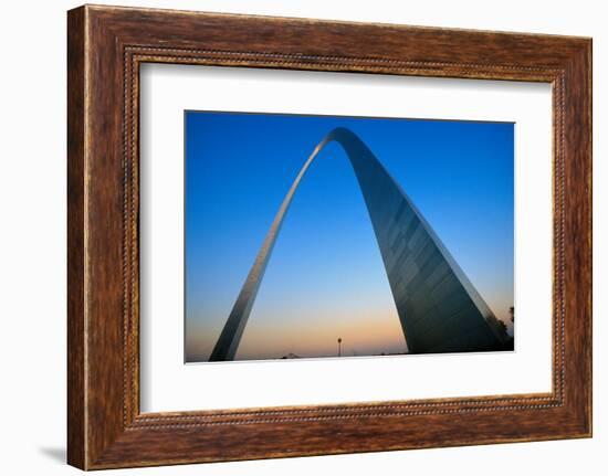 St. Louis Arch at Sunset with Eads Bridge, MO-null-Framed Photographic Print