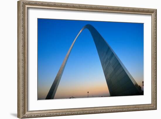 St. Louis Arch at Sunset with Eads Bridge, MO-null-Framed Photographic Print