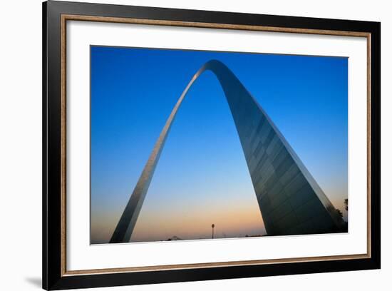 St. Louis Arch at Sunset with Eads Bridge, MO-null-Framed Photographic Print