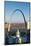 St. Louis arch with Old Courthouse and Mississippi River, MO-null-Mounted Photographic Print