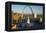 St. Louis arch with Old Courthouse and Mississippi River, MO-null-Framed Premier Image Canvas