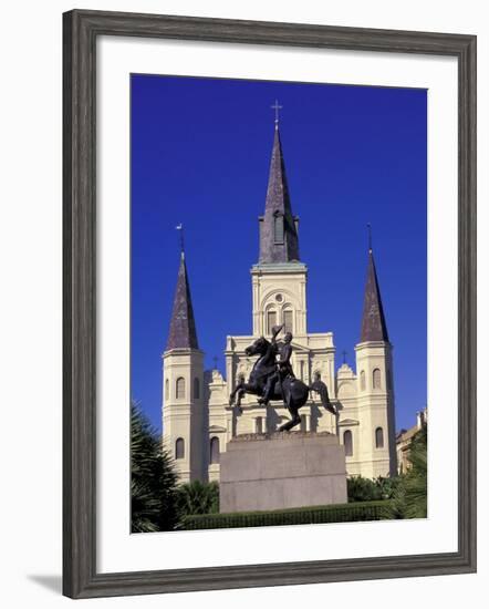 St. Louis Cathedral in French Quarter at Jackson Square, New Orleans, Louisiana, USA-Adam Jones-Framed Photographic Print
