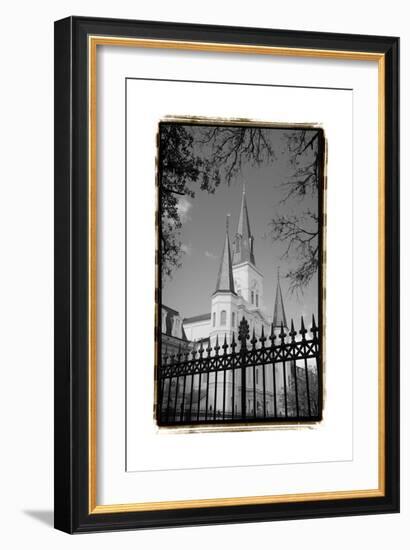 St. Louis Cathedral, Jackson Square II-Laura Denardo-Framed Art Print