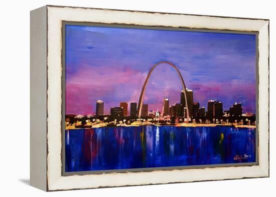 St Louis Gateway Arch at Sunset-Markus Bleichner-Framed Stretched Canvas