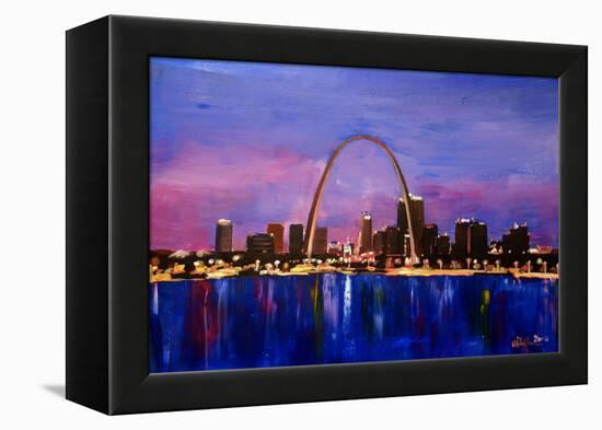 St Louis Gateway Arch at Sunset-Markus Bleichner-Framed Stretched Canvas