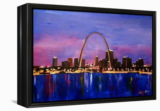 St Louis Gateway Arch at Sunset-Markus Bleichner-Framed Stretched Canvas