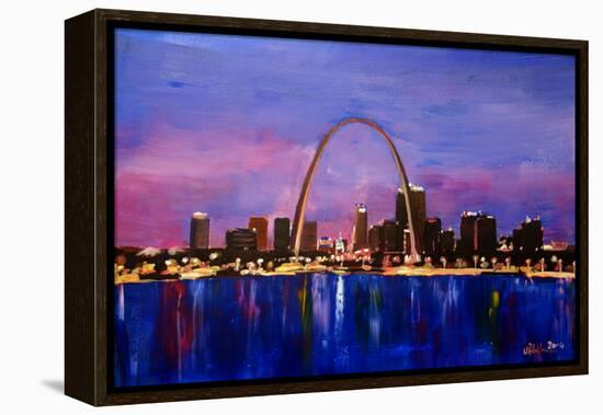 St Louis Gateway Arch at Sunset-Markus Bleichner-Framed Stretched Canvas