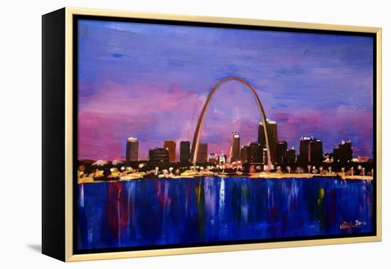 St Louis Gateway Arch at Sunset-Markus Bleichner-Framed Stretched Canvas