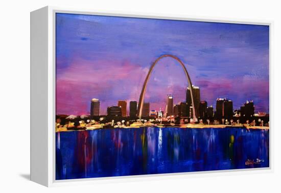 St Louis Gateway Arch at Sunset-Markus Bleichner-Framed Stretched Canvas