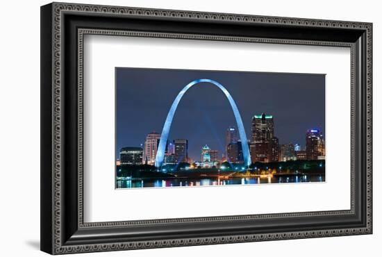 St. Louis Gateway Arch - Night-null-Framed Art Print