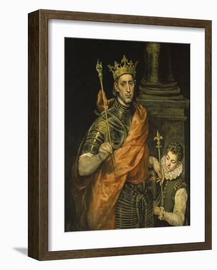 St, Louis, King of France and His Page, 1587-97-El Greco-Framed Giclee Print