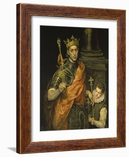 St, Louis, King of France and His Page, 1587-97-El Greco-Framed Giclee Print