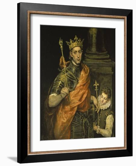 St, Louis, King of France and His Page, 1587-97-El Greco-Framed Giclee Print