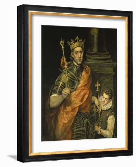 St, Louis, King of France and His Page, 1587-97-El Greco-Framed Giclee Print