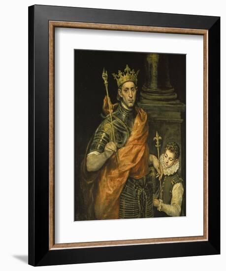 St, Louis, King of France and His Page, 1587-97-El Greco-Framed Giclee Print