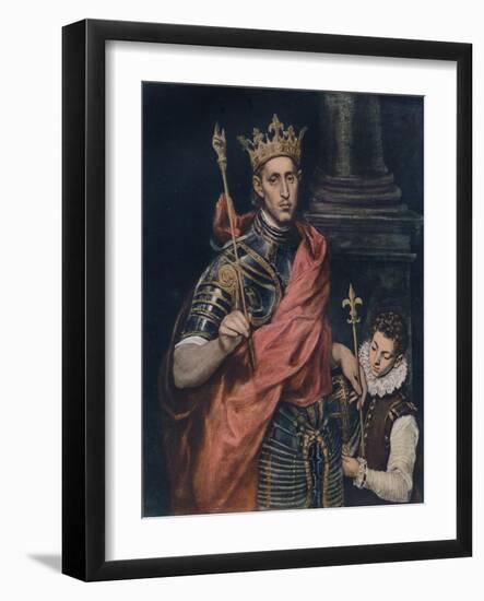 'St. Louis King of France with a Page', c1590-El Greco-Framed Giclee Print