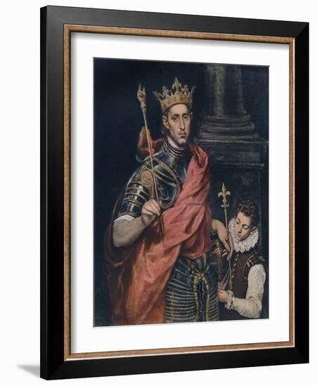 'St. Louis King of France with a Page', c1590-El Greco-Framed Giclee Print