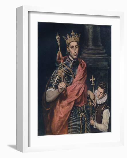 'St. Louis King of France with a Page', c1590-El Greco-Framed Giclee Print