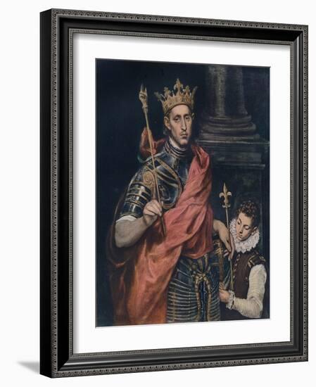 'St. Louis King of France with a Page', c1590-El Greco-Framed Giclee Print