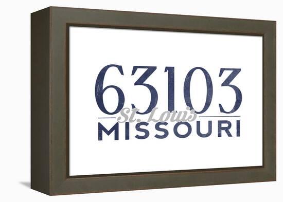 St. Louis, Missouri - 63103 Zip Code (Blue)-Lantern Press-Framed Stretched Canvas