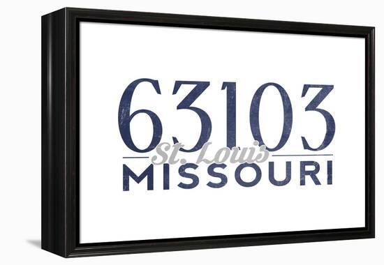 St. Louis, Missouri - 63103 Zip Code (Blue)-Lantern Press-Framed Stretched Canvas