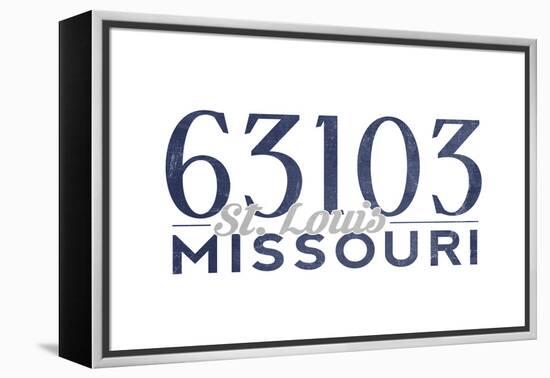 St. Louis, Missouri - 63103 Zip Code (Blue)-Lantern Press-Framed Stretched Canvas