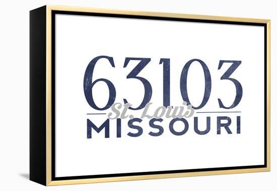 St. Louis, Missouri - 63103 Zip Code (Blue)-Lantern Press-Framed Stretched Canvas