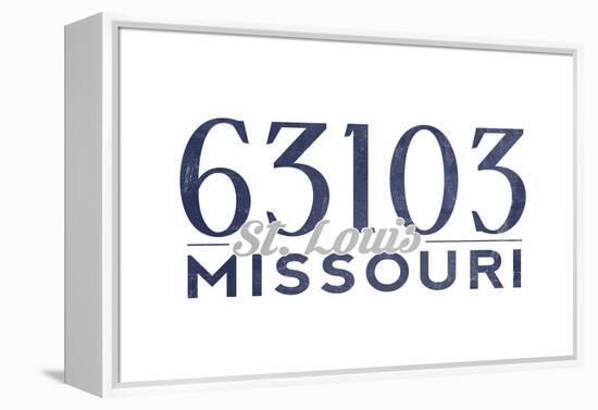 St. Louis, Missouri - 63103 Zip Code (Blue)-Lantern Press-Framed Stretched Canvas