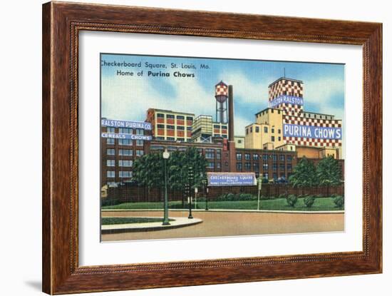 St. Louis, Missouri - Exterior View of Checkerboard Square, Ralston Purina Company-Lantern Press-Framed Art Print