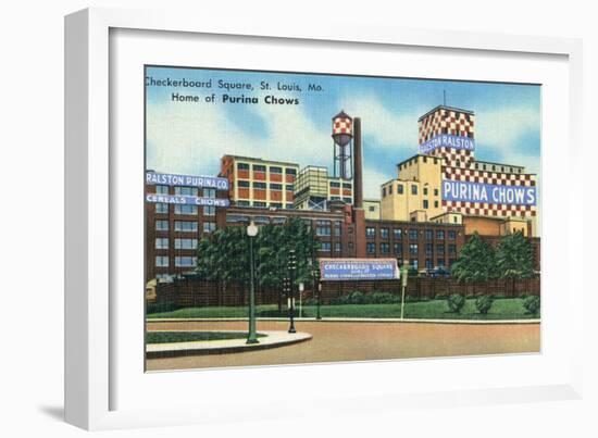 St. Louis, Missouri - Exterior View of Checkerboard Square, Ralston Purina Company-Lantern Press-Framed Art Print