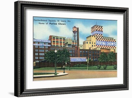 St. Louis, Missouri - Exterior View of Checkerboard Square, Ralston Purina Company-Lantern Press-Framed Art Print