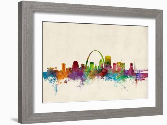 St Louis Missouri Skyline-Michael Tompsett-Framed Art Print