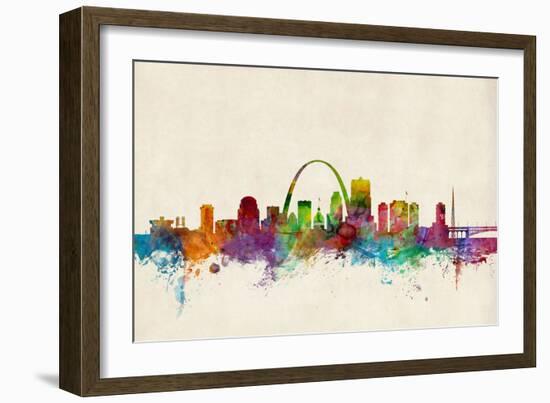 St Louis Missouri Skyline-Michael Tompsett-Framed Art Print