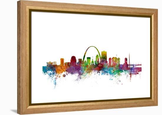 St Louis Missouri Skyline-Michael Tompsett-Framed Stretched Canvas