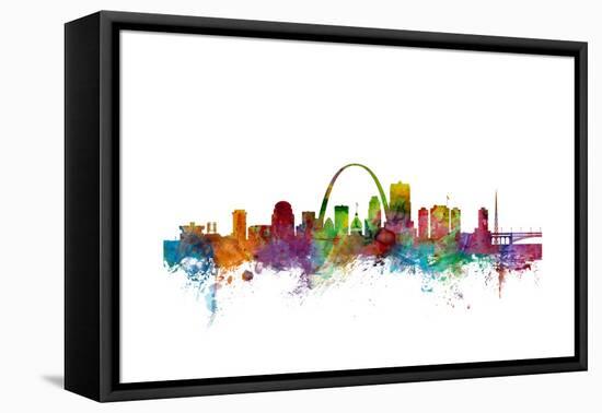 St Louis Missouri Skyline-Michael Tompsett-Framed Stretched Canvas