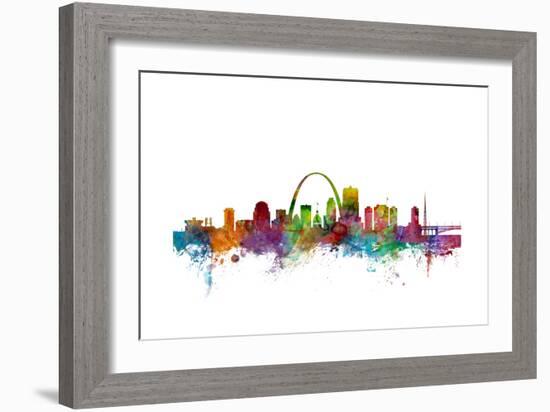 St Louis Missouri Skyline-Michael Tompsett-Framed Art Print